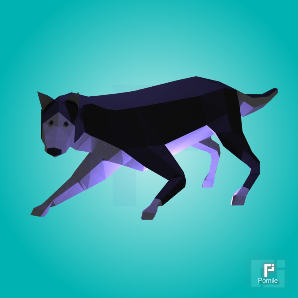 Wolf Low Poly (Rigged) preview image 2